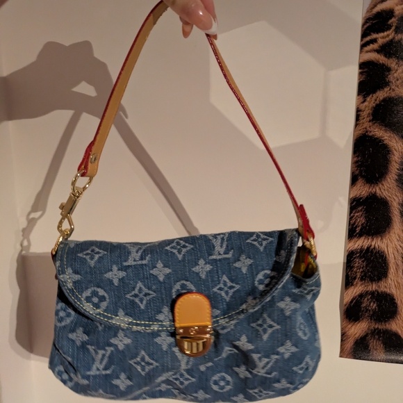 Louis Vuitton Handbags - Louis Vuitton Denim Monogram Shoulder Bag - Blue